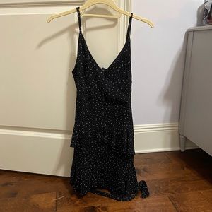 Fashion on Earth Size Medium Black Romper with White Polkadots